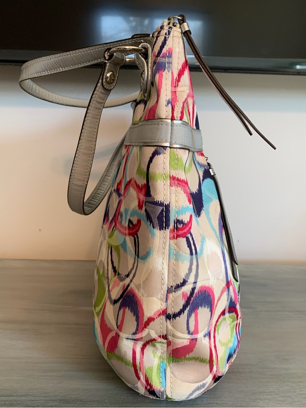 Coach bag purse Multicolor C logo shoulder bag tote designer discontinued y2k - Picture 4 of 12